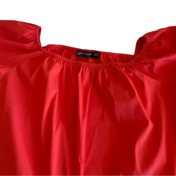 🛍️SALE🛍️ Zara Off the Shoulder Blouse with Dramatic Ruffled Sleeves - Picture 4 of 7